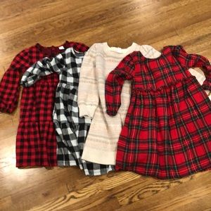 Lot of 4 winter/holiday dresses